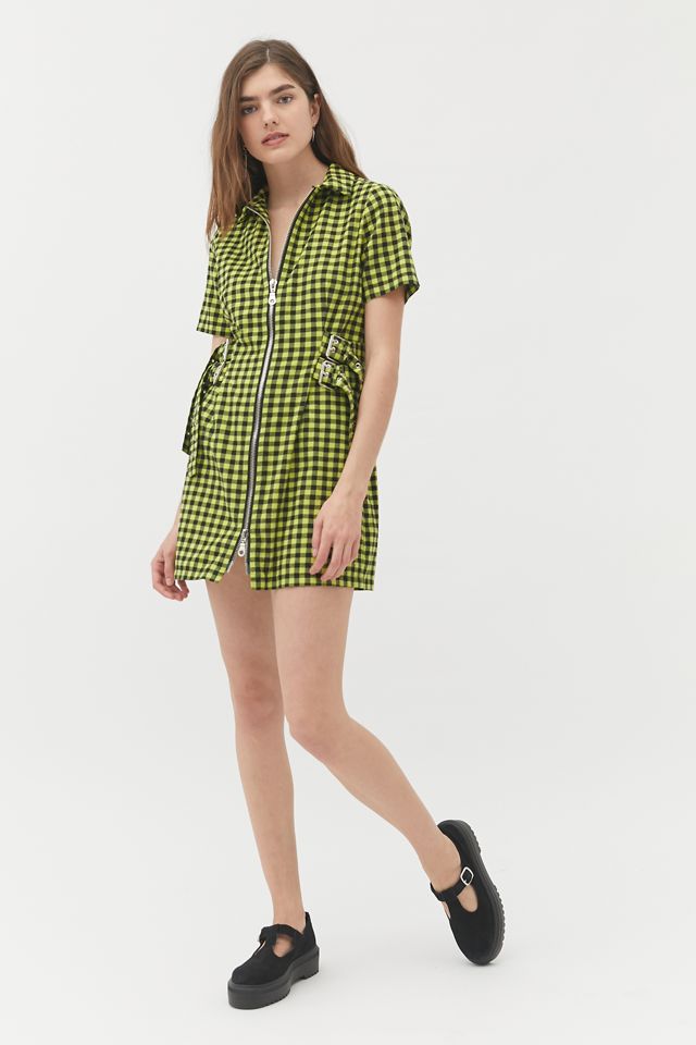 The Ragged Priest Gingham Mini Shirt Dress | Urban Outfitters