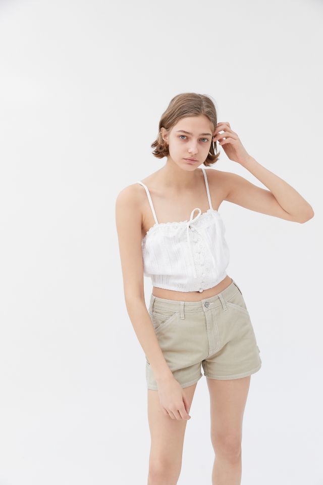 UO Cameron Dobby Button-Front Cami | Urban Outfitters