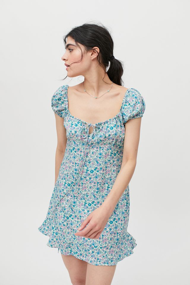motel galaca mini dress Galaca Mini Dress in Floral Field Navy