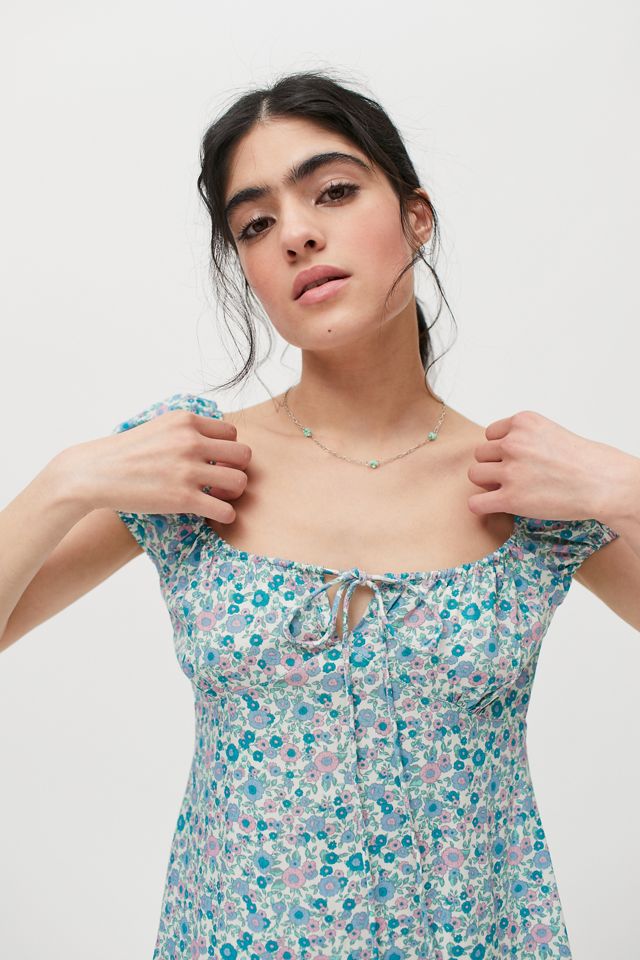 motel galaca mini dress Galaca Mini Dress in Floral Field Green