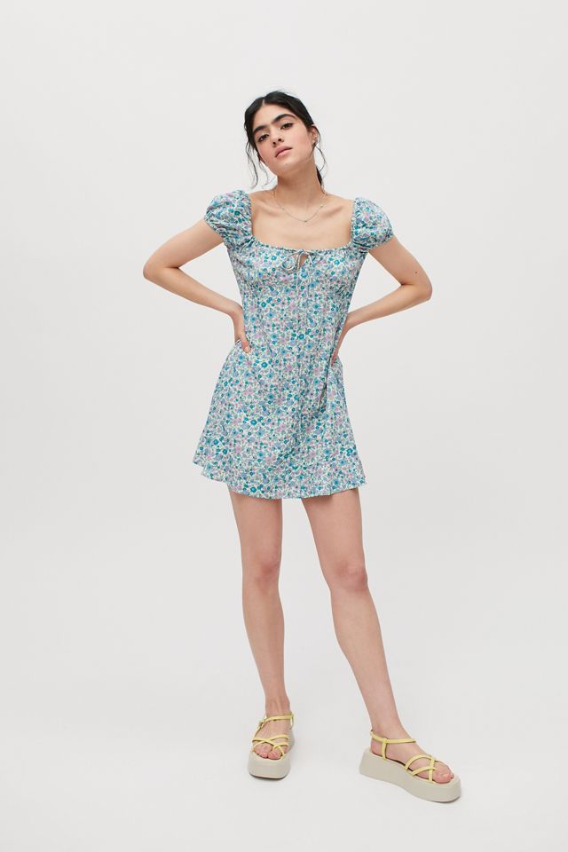 motel galaca mini dress Galaca Mini Dress in Wild Flower Lemon Drop