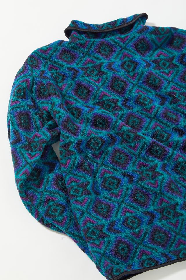 Vintage REI Teal Print Half-Zip Fleece Jacket #2