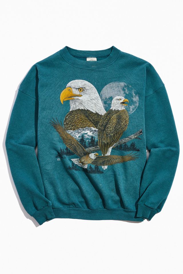 Double-jersey crew-neck sweatshirt with eagle