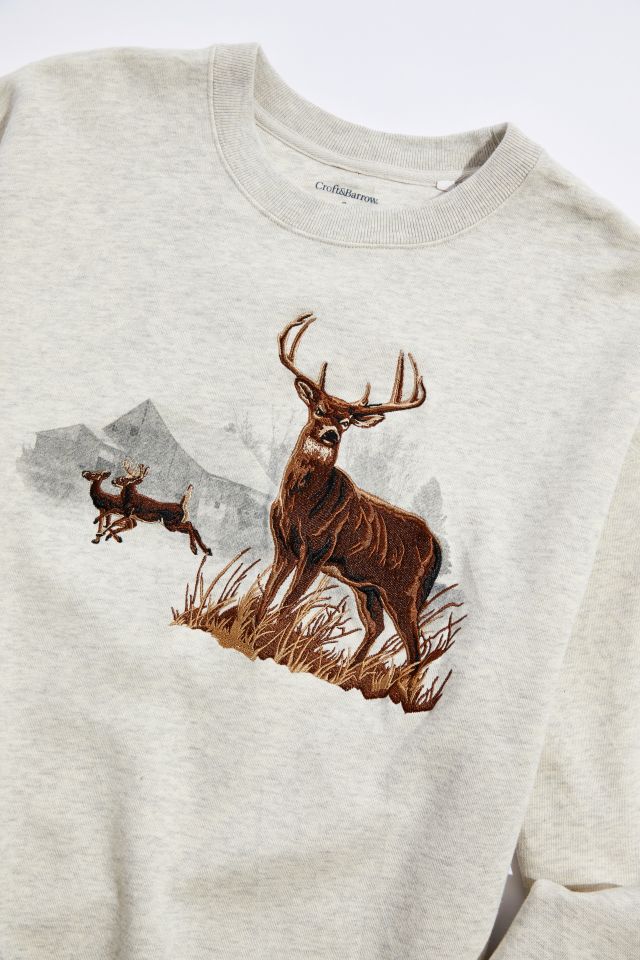 Vintage Embroidered Deer Crew Neck Sweatshirt #1