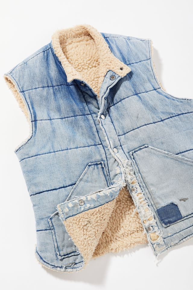 Vintage Quilted Denim Vest #1