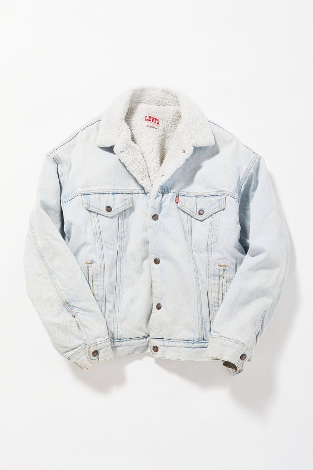 Vintage Levi's Sherpa Lined Light Wash Denim Jacket
