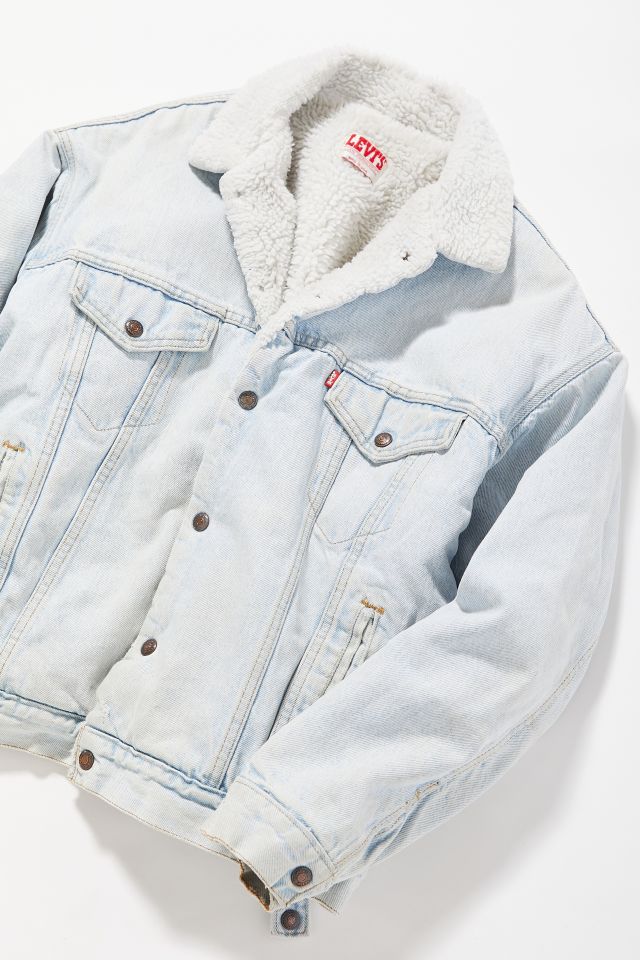 Vintage Levi’s Sherpa Lined Light Wash Denim Jacket  #1