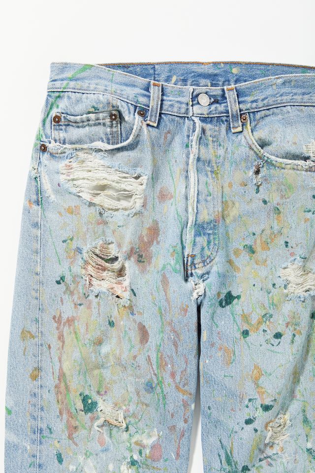 Vintage Paint Splatter Distressed Jean  #1