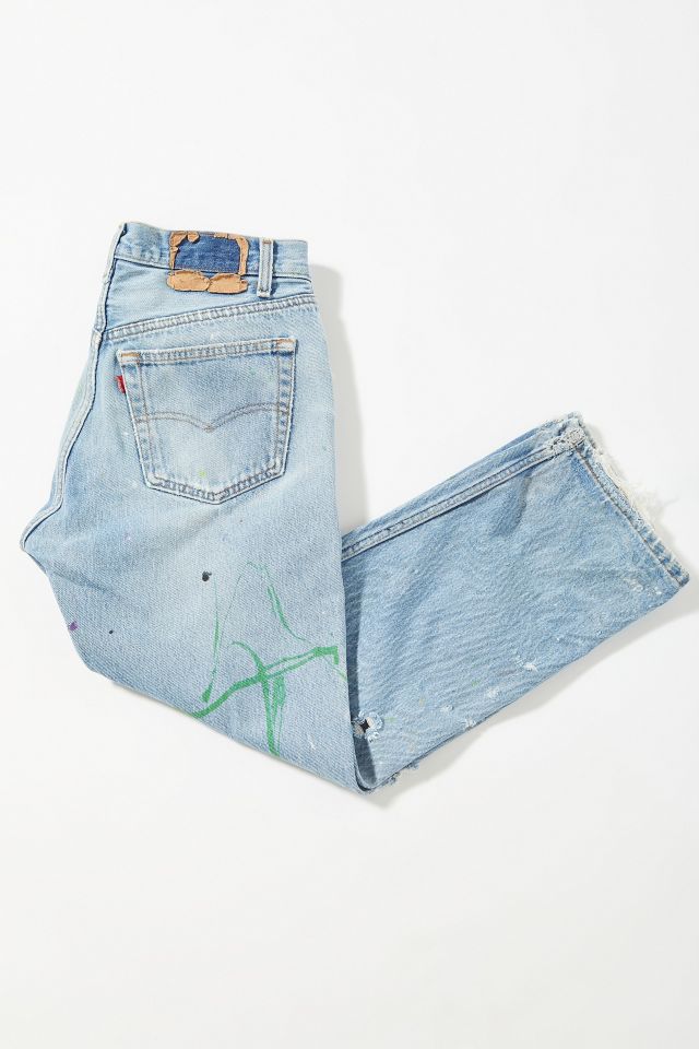 Vintage Paint Splatter Distressed Jean  #2