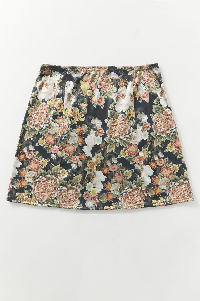 UO Printed Satin Notched Mini Skirt #2