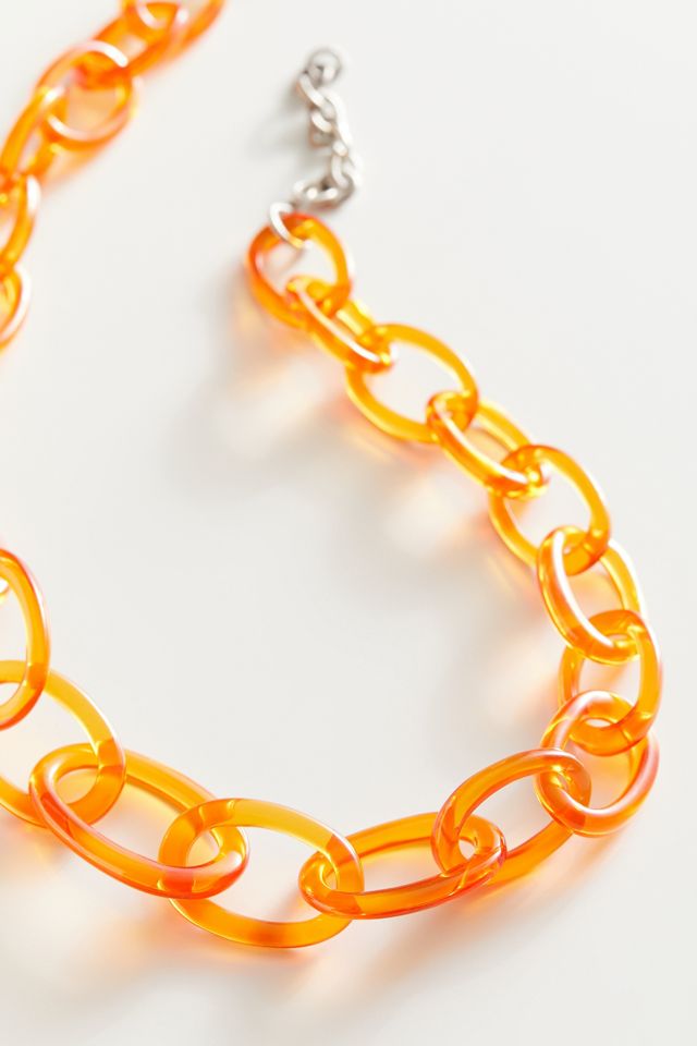 Vintage Chunky Orange Chain Necklace | Urban Outfitters