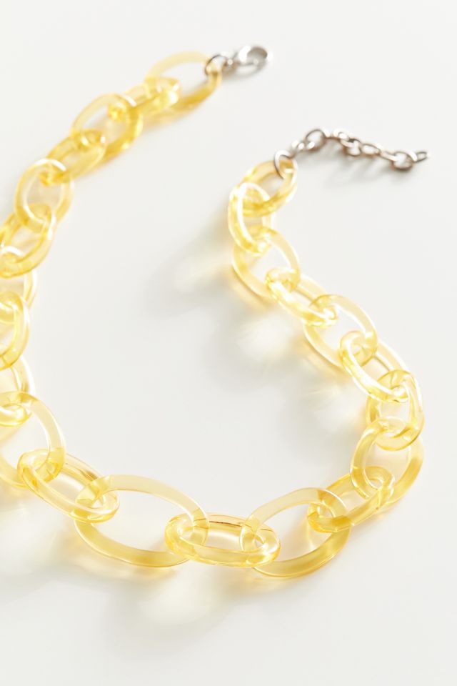Vintage Chunky Yellow Chain Necklace | Urban Outfitters