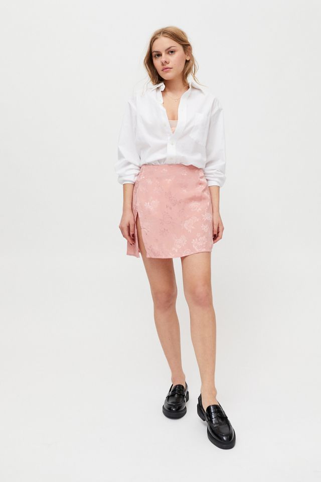 Motel Shenka Satin Notched Mini Skirt #2