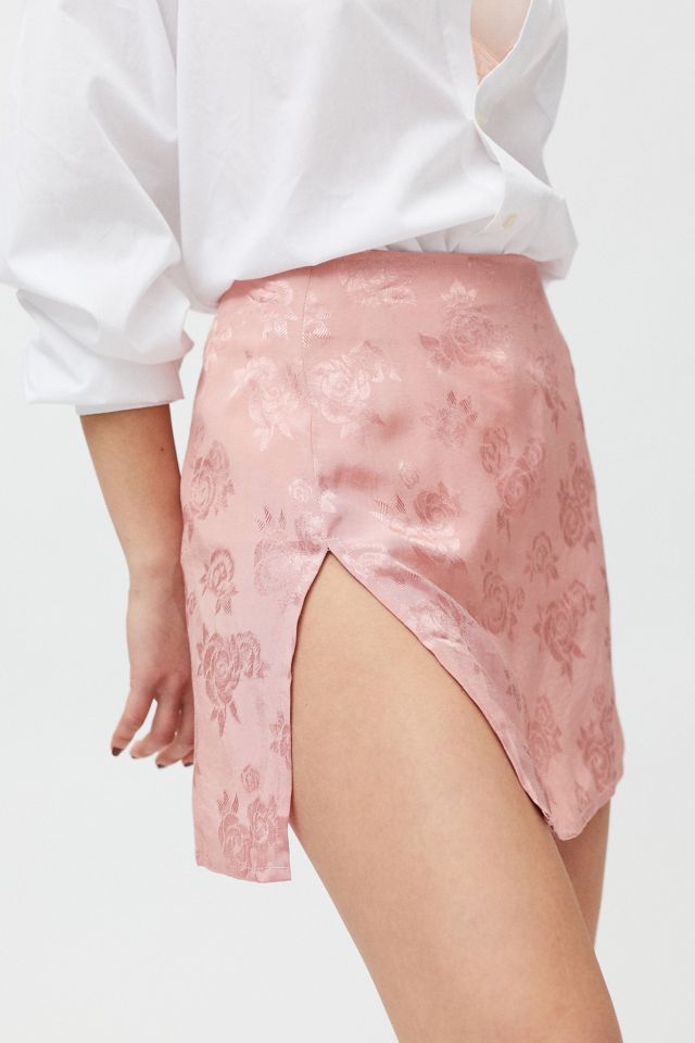 Motel Shenka Satin Notched Mini Skirt #3