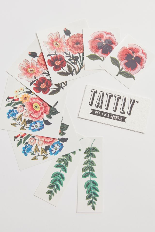 Tattly Embroidery Temporary Tattoo Set Urban Outfitters