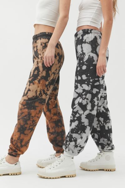 grey and black tie dye sweatpants