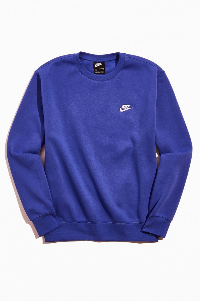 Moletom Nike Sportswear Club Crew Swoosh Azul Masculino - 10K Sports