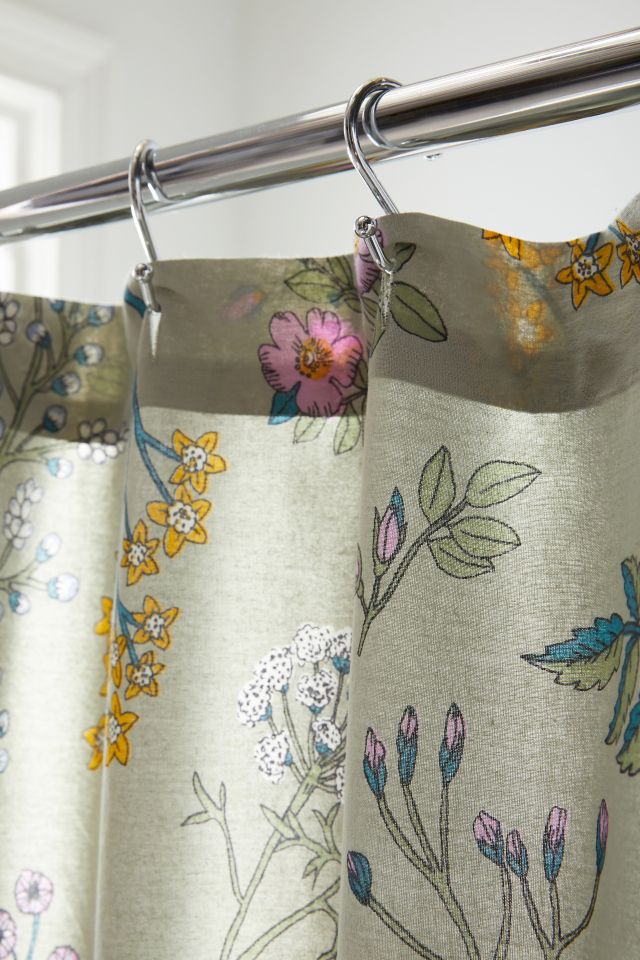 Haley Floral 13-Piece Shower Curtain Set With Hooks, Multi, 72x72