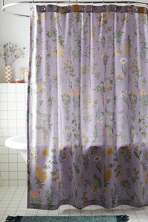 Urban Outfitters Myla Floral Shower Curtain In Lavender