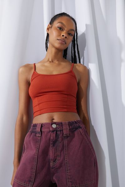 UO Cabana Ribbed Basic Cropped Cami