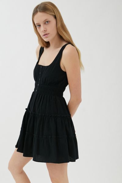 UO Heather Tiered Ruffle Mini Dress | Urban Outfitters