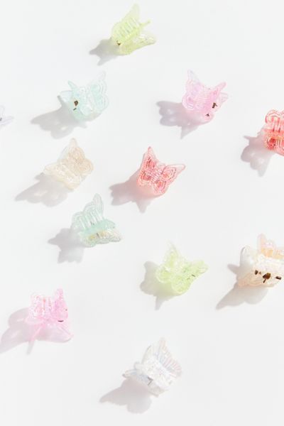 Urban Renewal Vintage Iridescent Butterfly Clip Set In Bright At Urban Outfitters