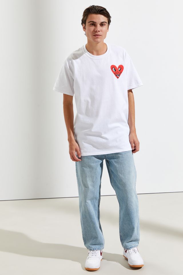 Keith Haring Heart T-Shirt in White - Size Large