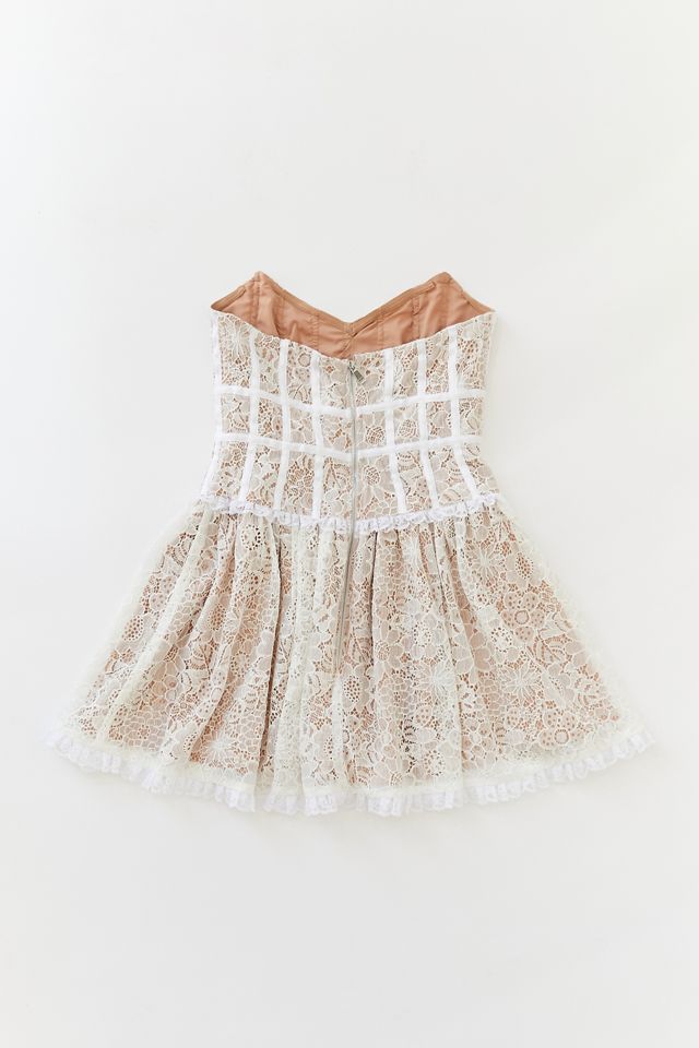 chinese dress ladies Lace Strapless Mini Dress