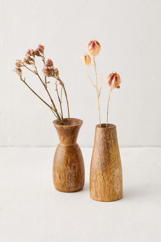 Gail Mini Cone Wood Vase #1