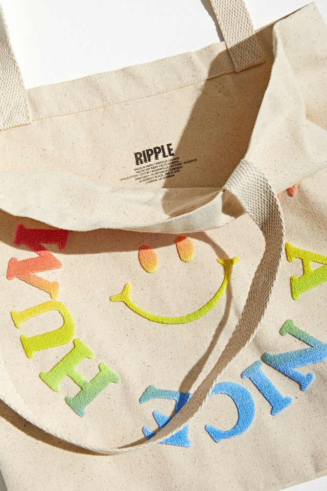 Be A Nice Human Puff Print Tote Bag   #3