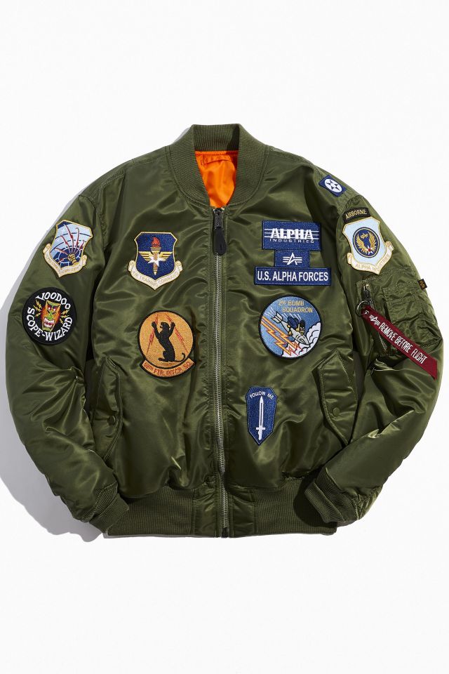 Men's MA-1 Flight Jacket with Removable Patches