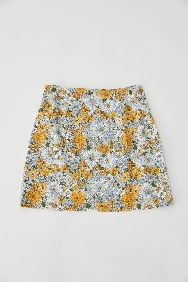 UO Darren Notched Linen Mini Skirt #3