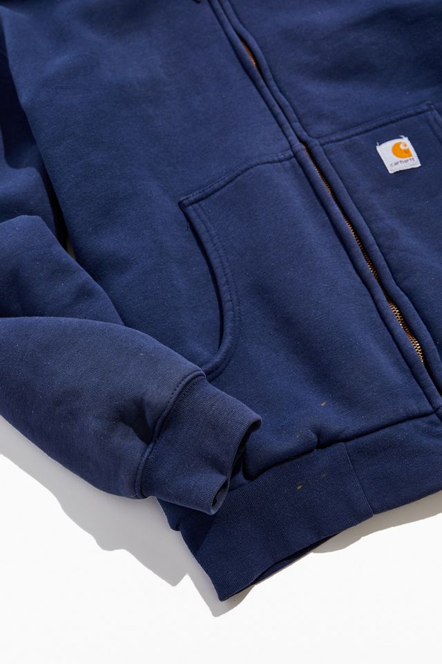 Vintage Carhartt Heavy Duty Navy Full-Zip Hoodie Sweatshirt
