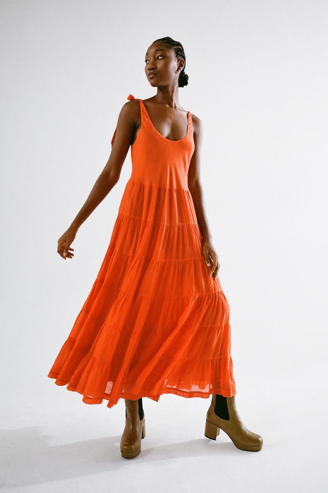 Orange dress urban outfitters best sale