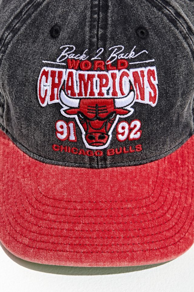VTG Chicago Bulls Back To Back World Champions Mitchell And Ness HWC NBA Hat  Cap