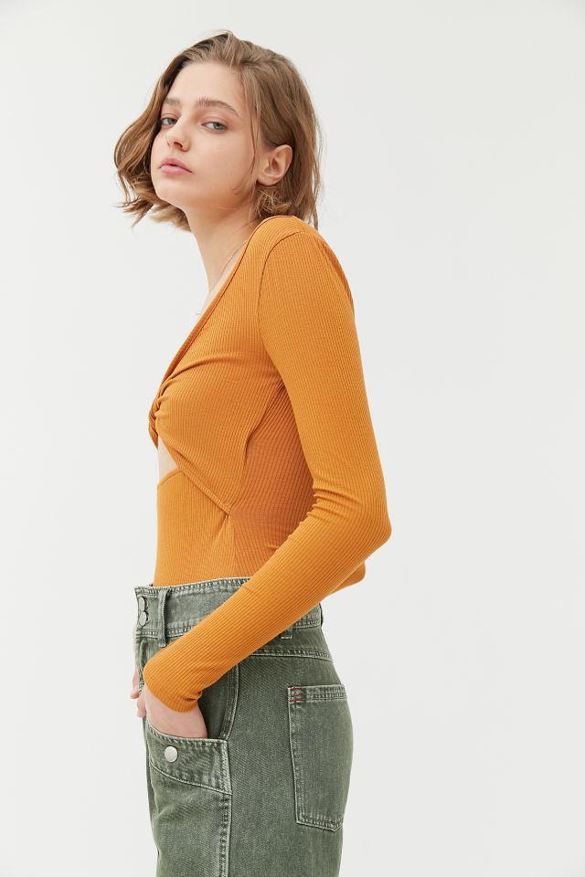 Out From Under Twist-Front Long Sleeve Bodysuit #1