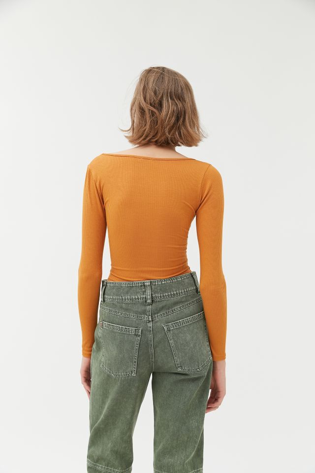Out From Under Twist-Front Long Sleeve Bodysuit #2
