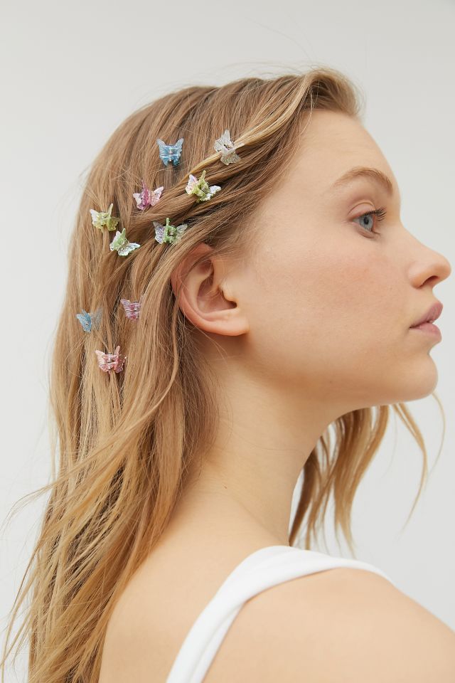 Tiny butterfly hot sale hair clips