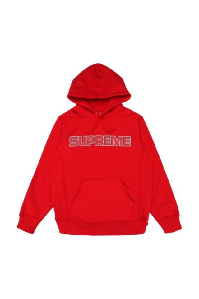 Supreme Perforated Leather Black Hoodie, Size on