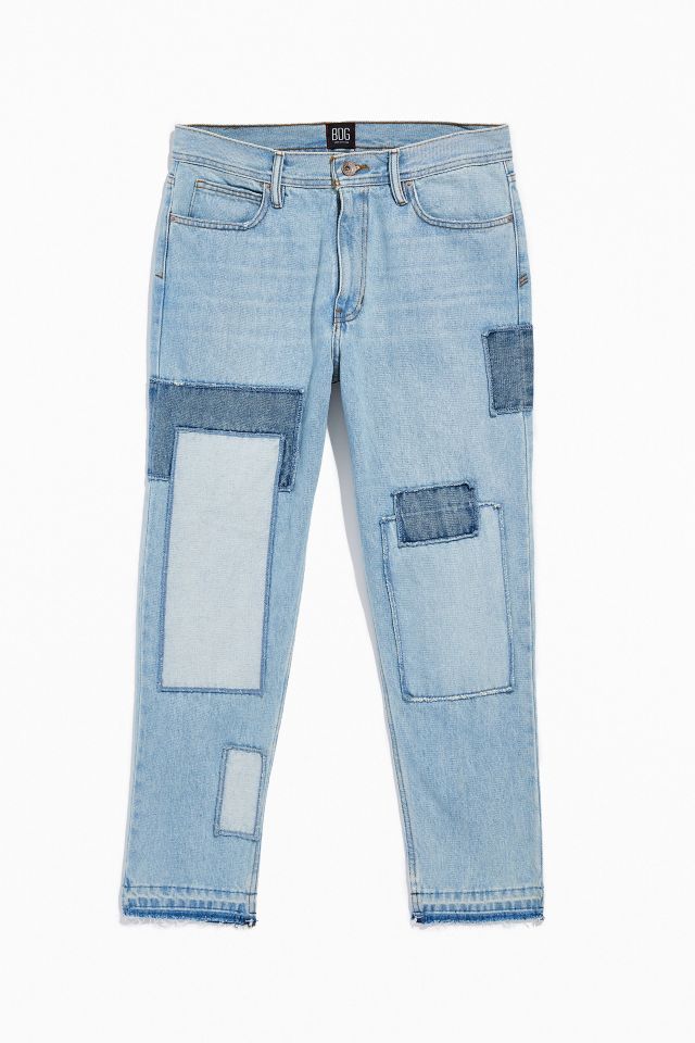 BDG Urban Outfitters Dad Slim Taper Fit Patchwork Denim Jeans Men’s 36x32  NWT