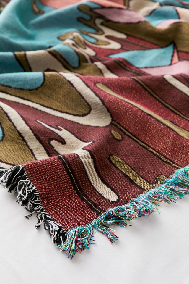 Psychedelic Landscape Woven Throw Blanket #2
