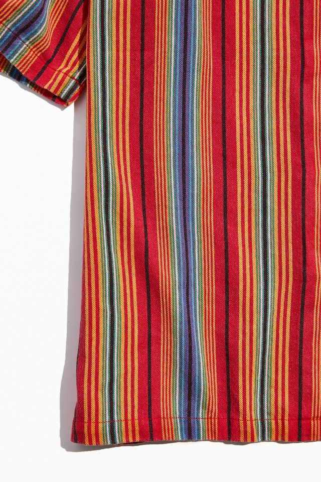 UO Rainbow Stripe Short Sleeve Button-Down Shirt  #3