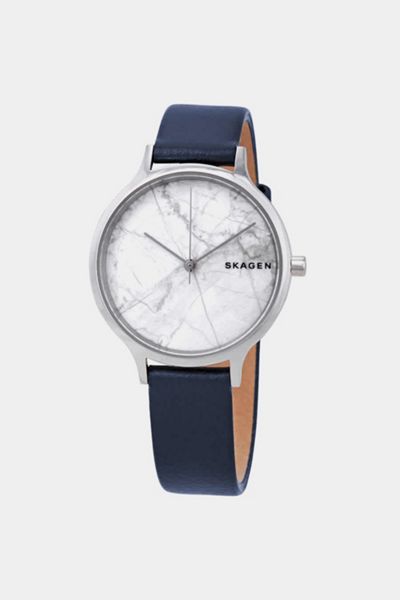 Skagen Anita White Dial Blue leather Ladies Watch SKW2719