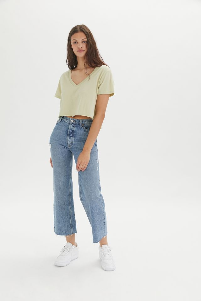 BDG Sammie V-Neck Cutoff Cropped Tee #2