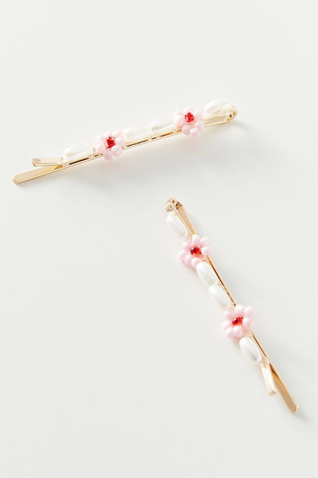 Daisy Pearl Hair Pin Duo #1