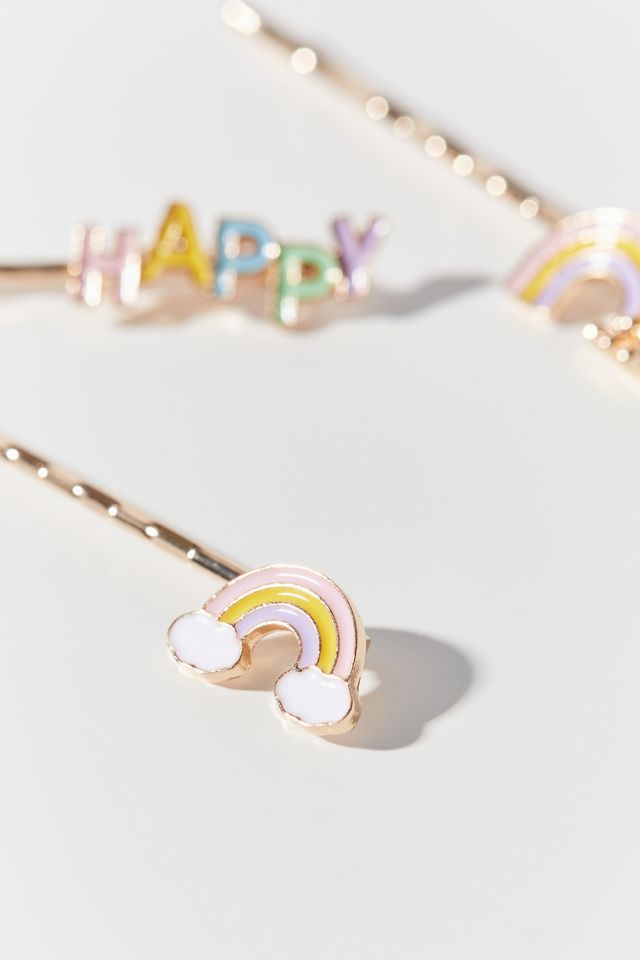 Happy Enamel Bobby Pin Set | Urban Outfitters