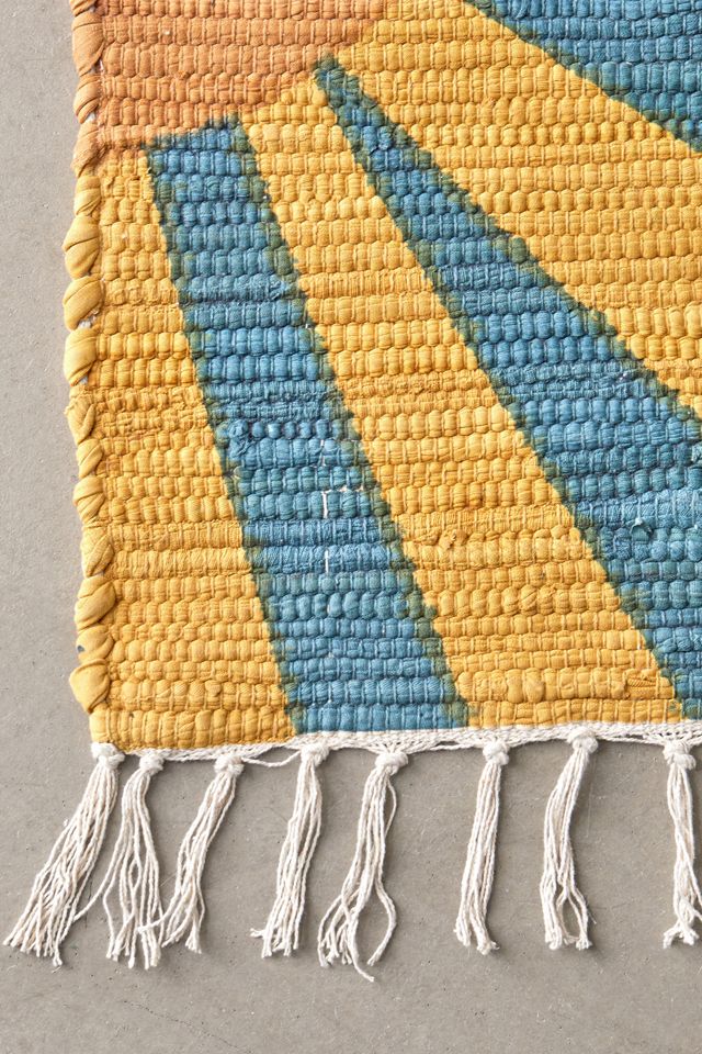 Sunrise Printed Rag Rug | Urban Outfitters