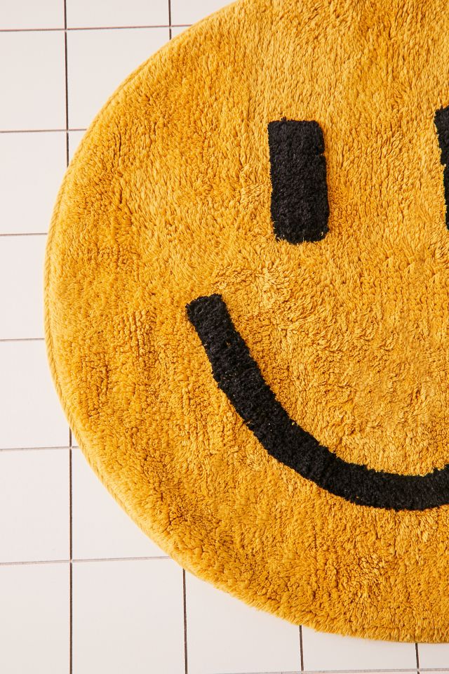 Smiley Face Rug Sunflower Rug Cute Bath Mat Strong Water Absorption Bath Rug  - Bath Mats & Rugs