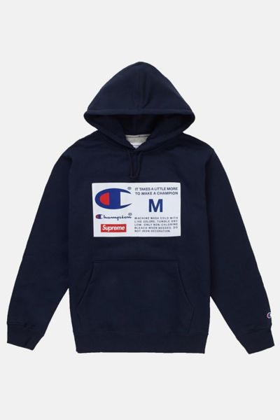 Supreme Champion Label Hooded Sweatshirt | Urban Outfitters