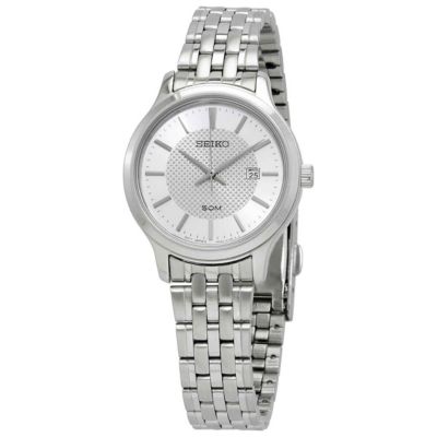 Seiko Neo Classic Quartz Silver Dial Ladies Watch SUR653P1 | Urban ...